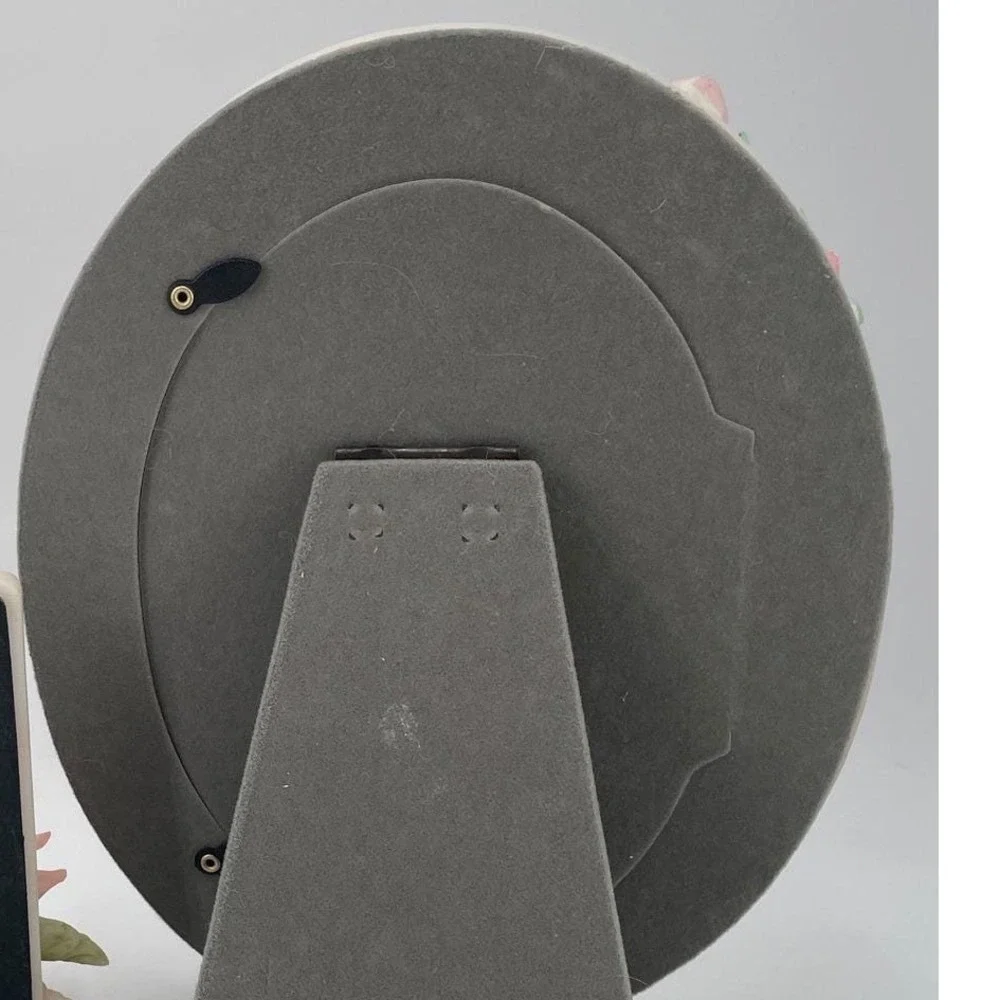Vintage Wedding Picture photo Frame 90s Floral Oval Resin Elegant Cottagecore